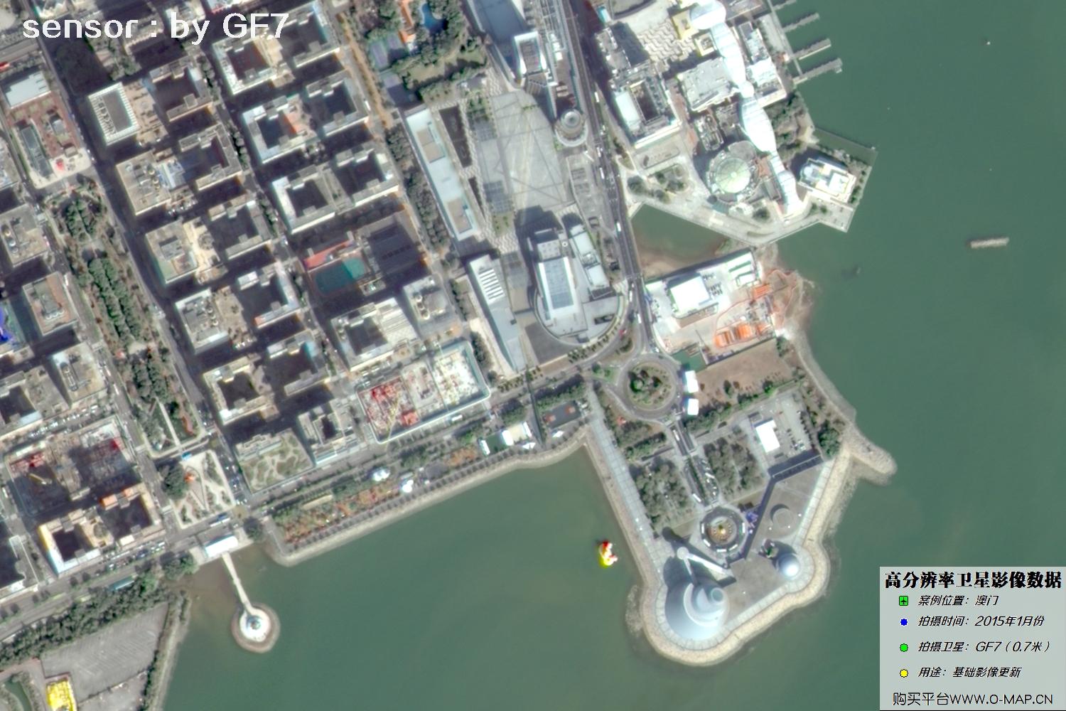 澳门地区2015年1月份GF7高分七号卫星图像