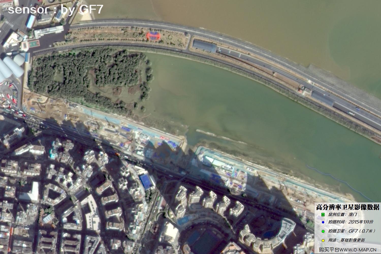 澳门地区2015年1月份GF7高分七号卫星图像