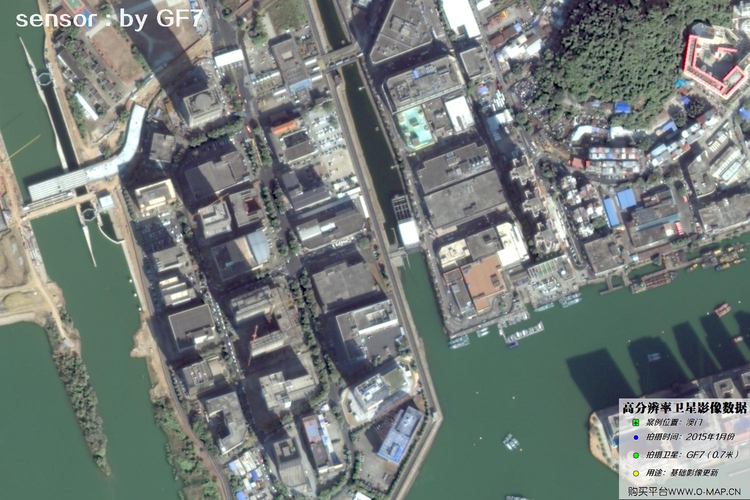 澳门地区2015年1月份GF7高分七号卫星图像