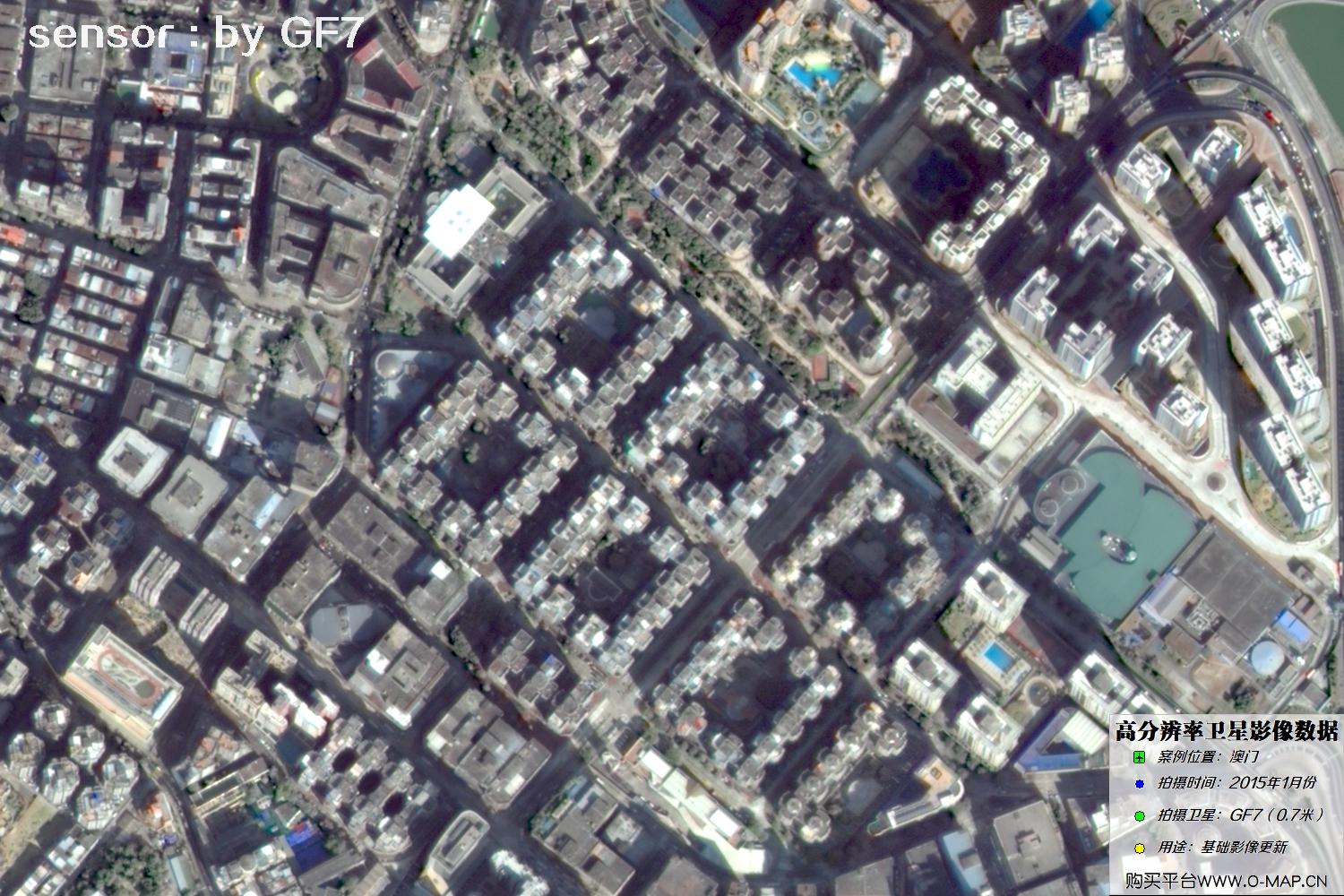 澳门地区2015年1月份GF7高分七号卫星图像