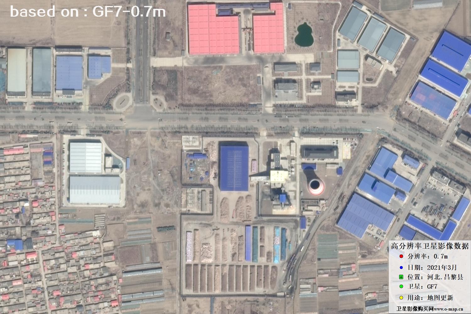 河北省昌黎县2021年GF7卫星0.7米分辨率卫星图像