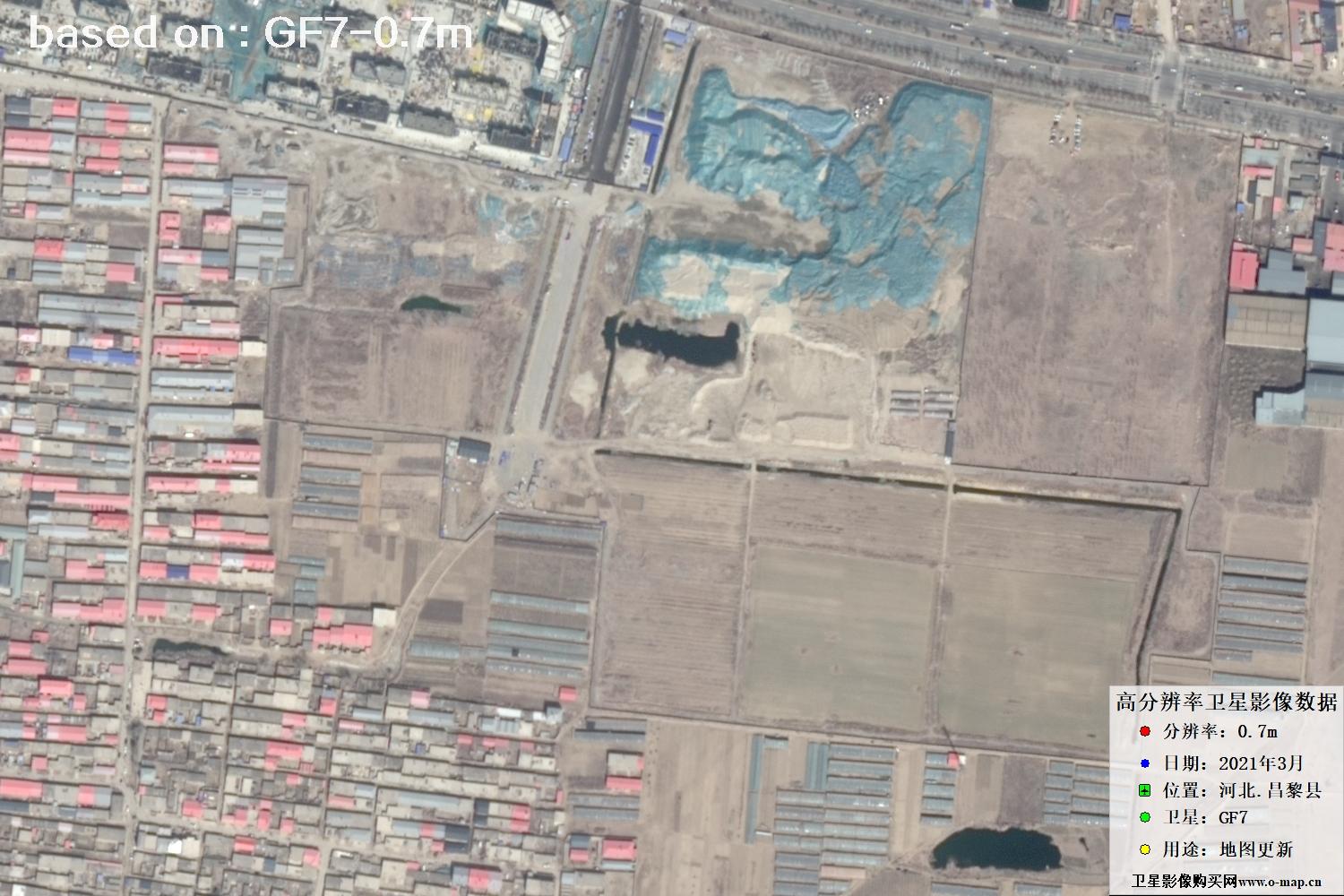 河北省昌黎县2021年GF7卫星0.7米分辨率卫星图像