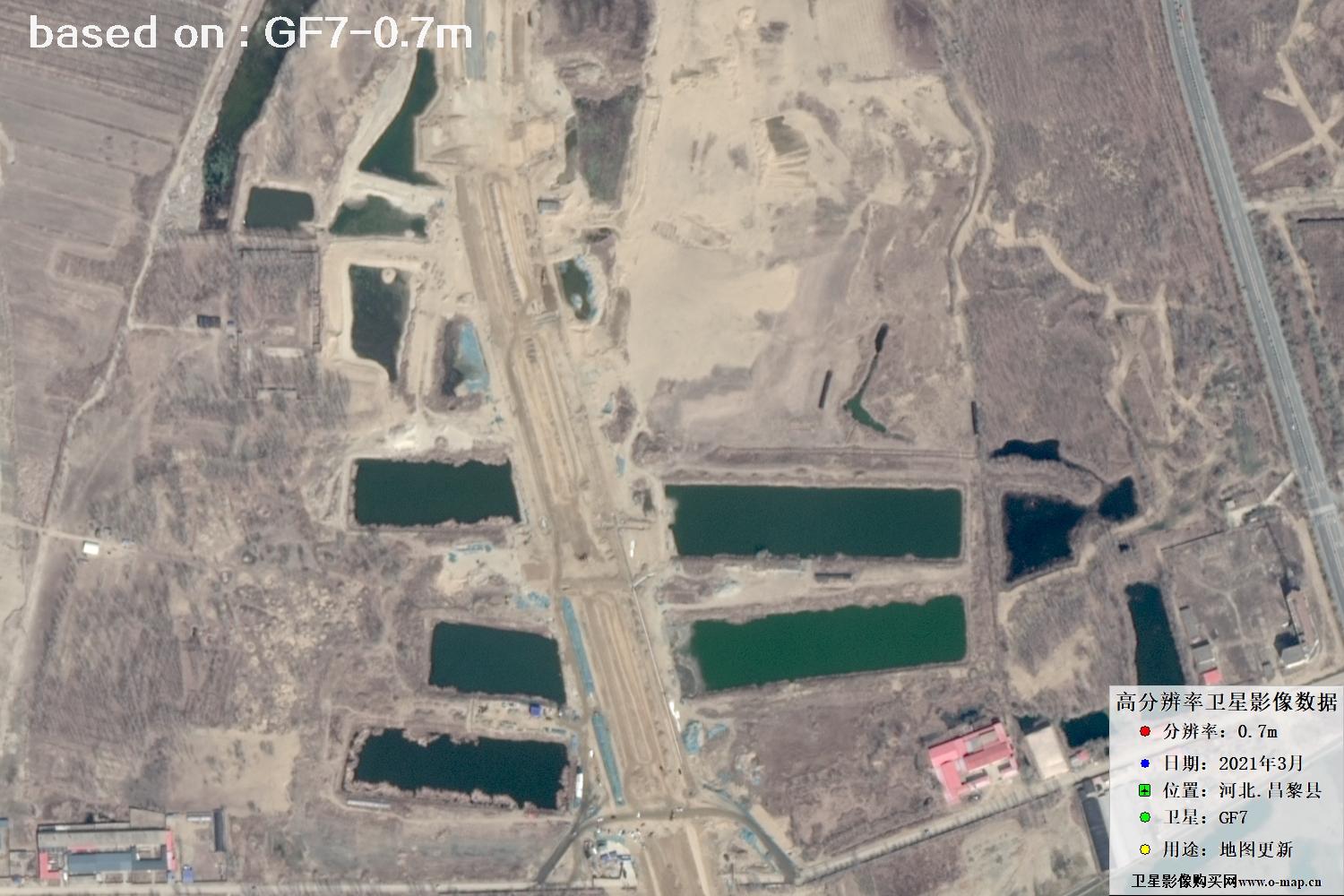 河北省昌黎县2021年GF7卫星0.7米分辨率卫星图像