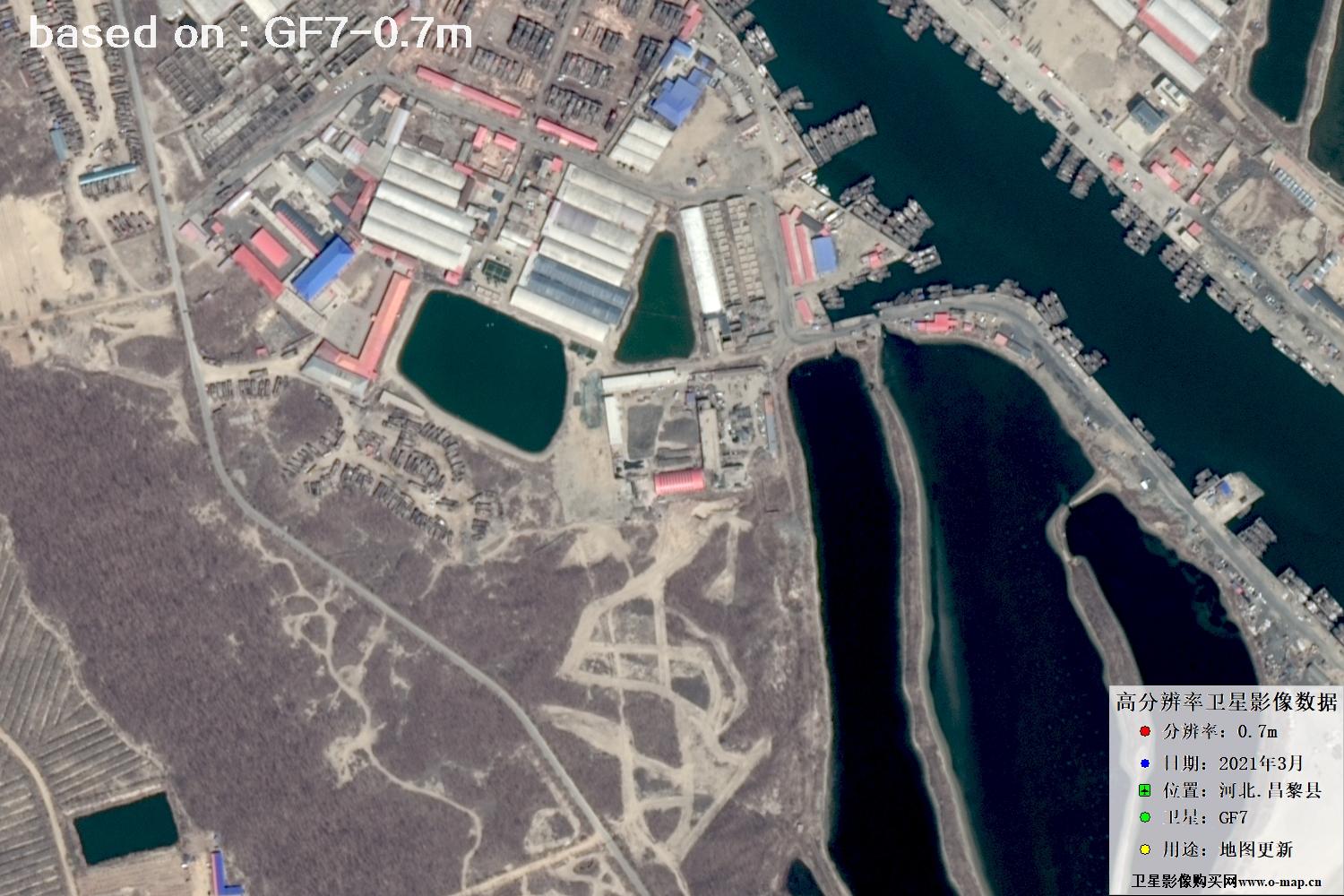 河北省昌黎县2021年GF7卫星0.7米分辨率卫星图像