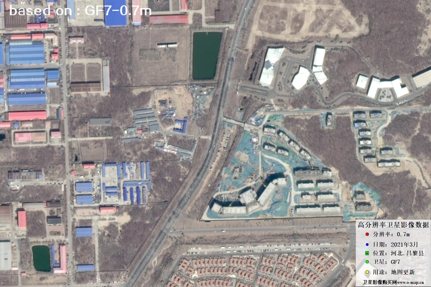 河北省昌黎县2021年GF7卫星0.7米分辨率卫星图像