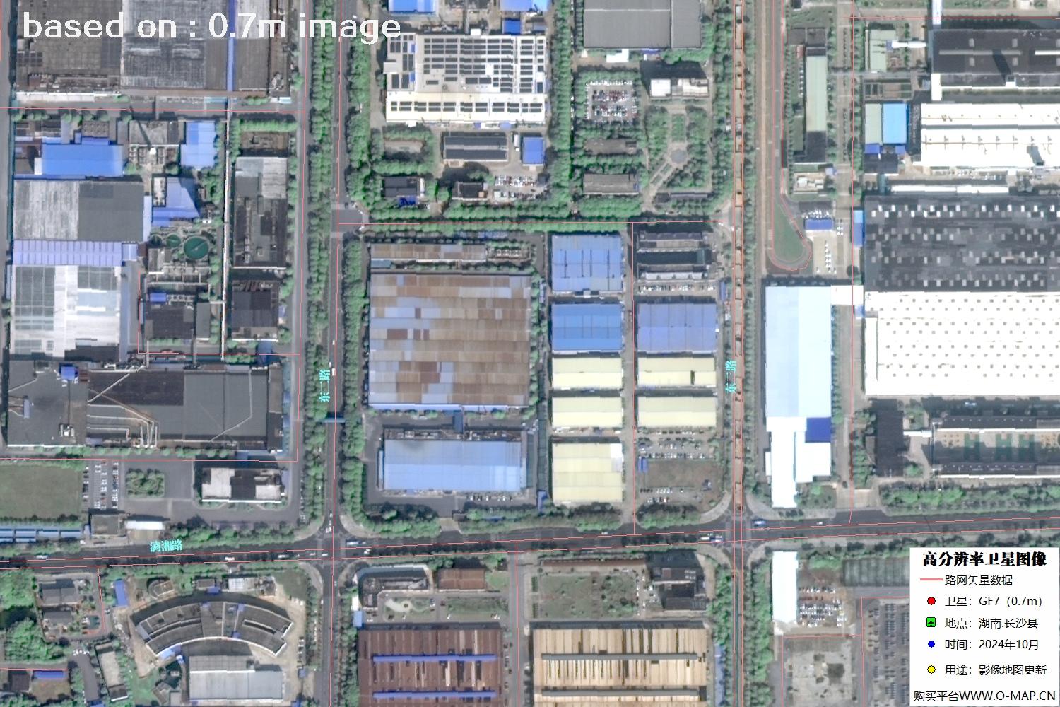 高分七号2024年10月份拍摄的湖南省长沙县卫星图像