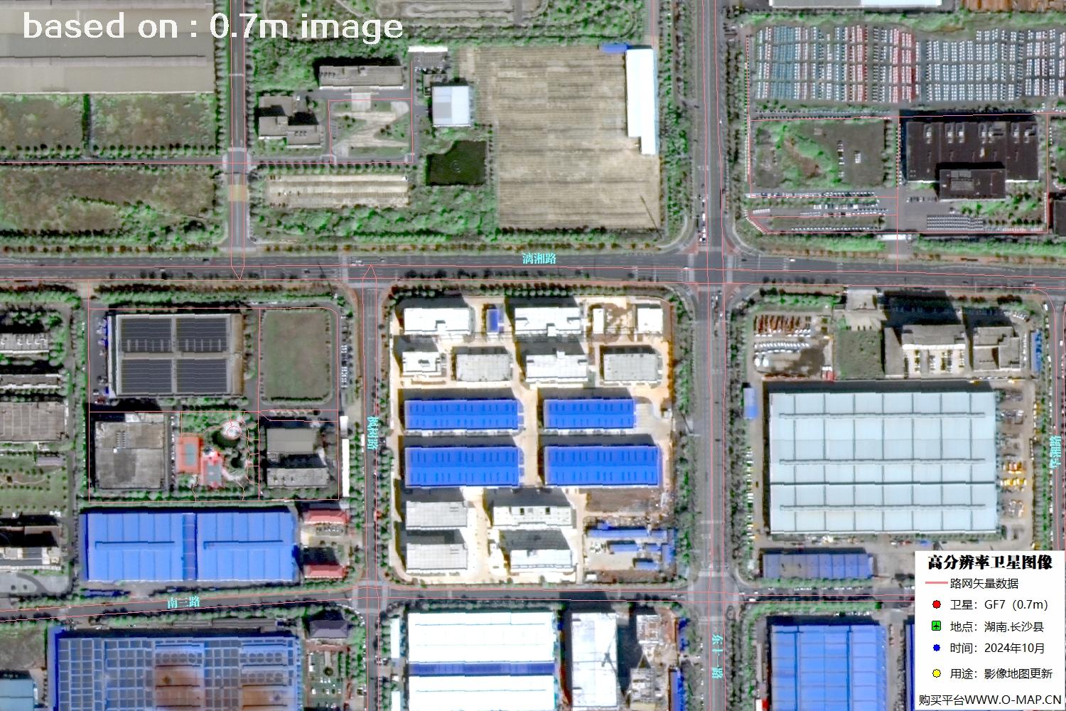 高分七号2024年10月份拍摄的湖南省长沙县卫星图像