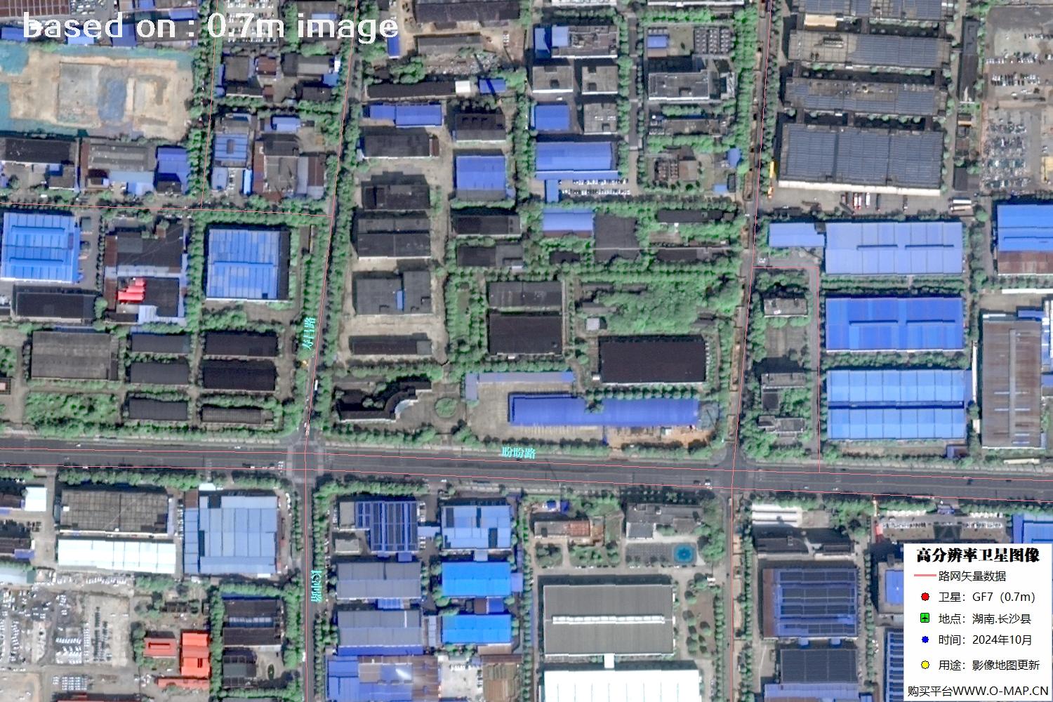 高分七号2024年10月份拍摄的湖南省长沙县卫星图像