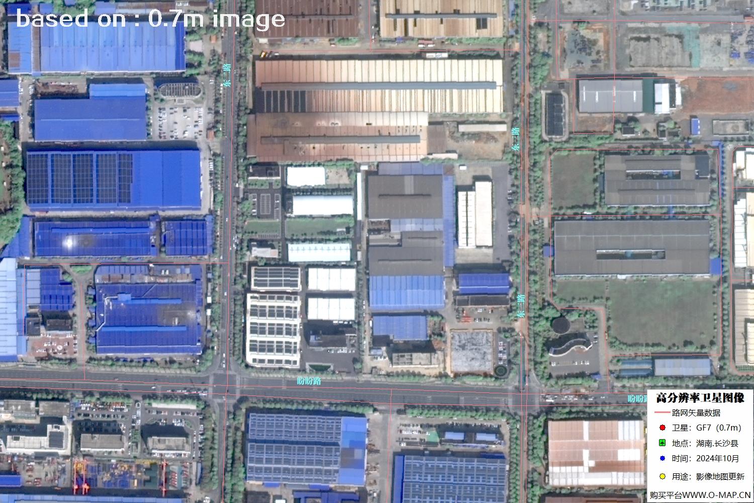 高分七号2024年10月份拍摄的湖南省长沙县卫星图像
