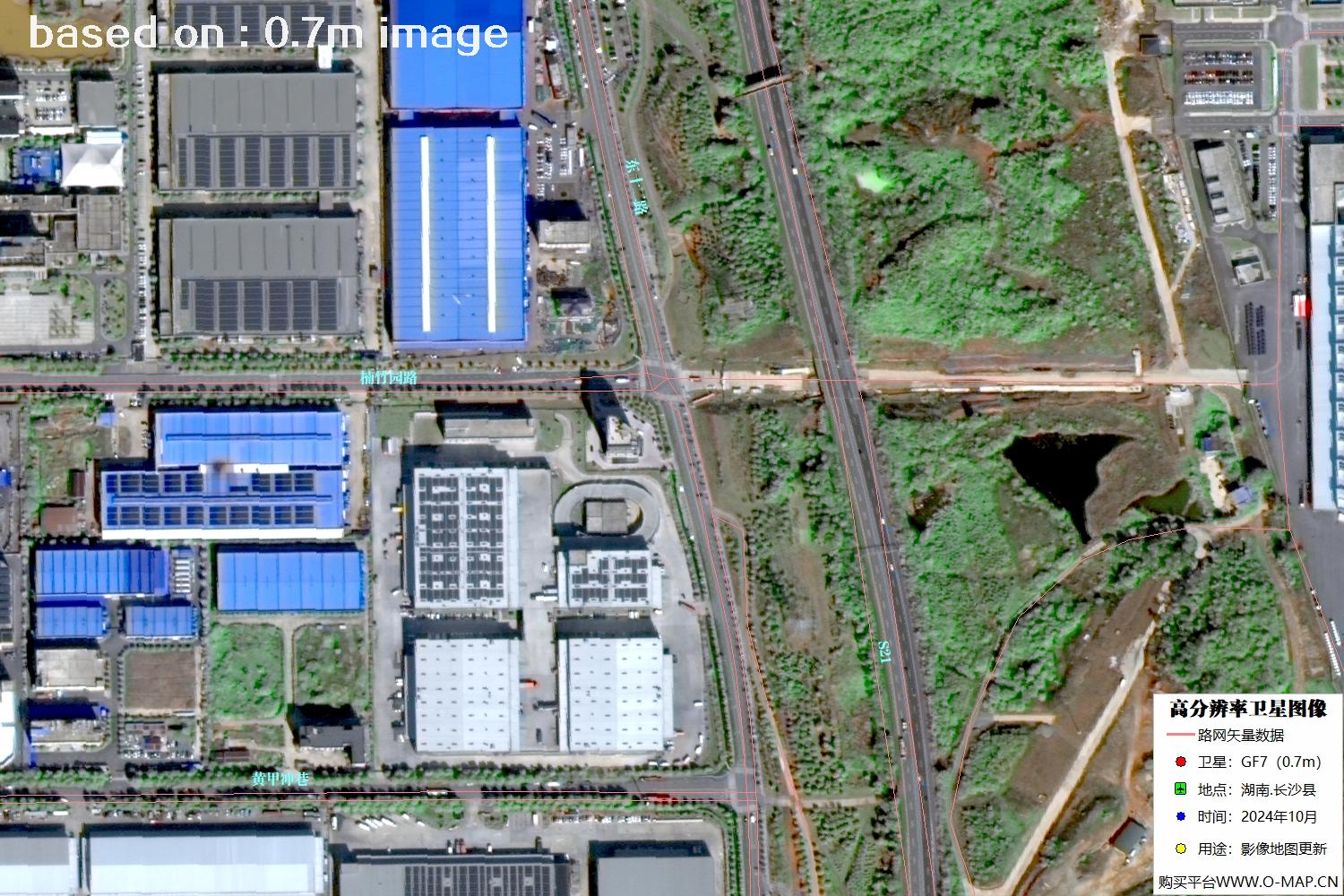 高分七号2024年10月份拍摄的湖南省长沙县卫星图像