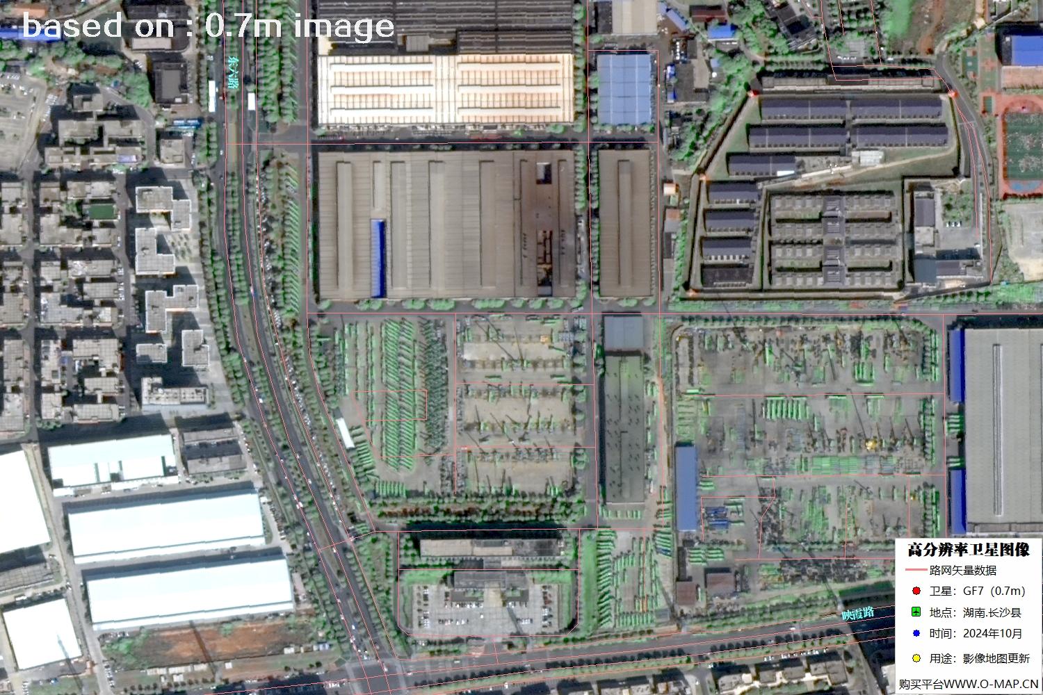 高分七号2024年10月份拍摄的湖南省长沙县卫星图像