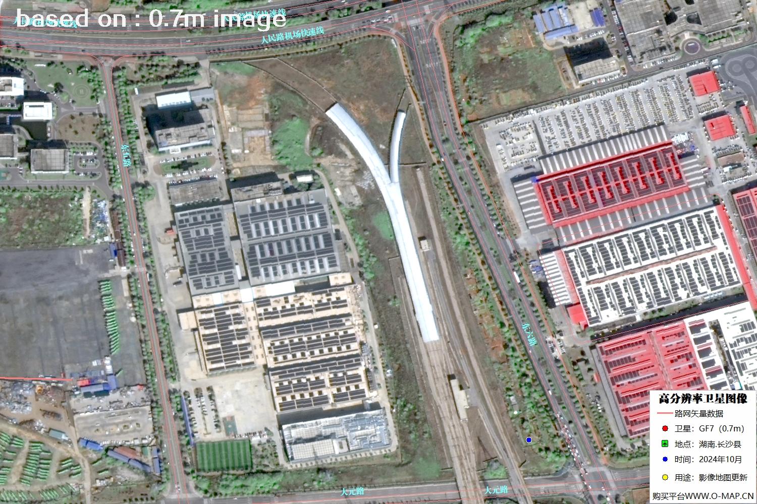 高分七号2024年10月份拍摄的湖南省长沙县卫星图像