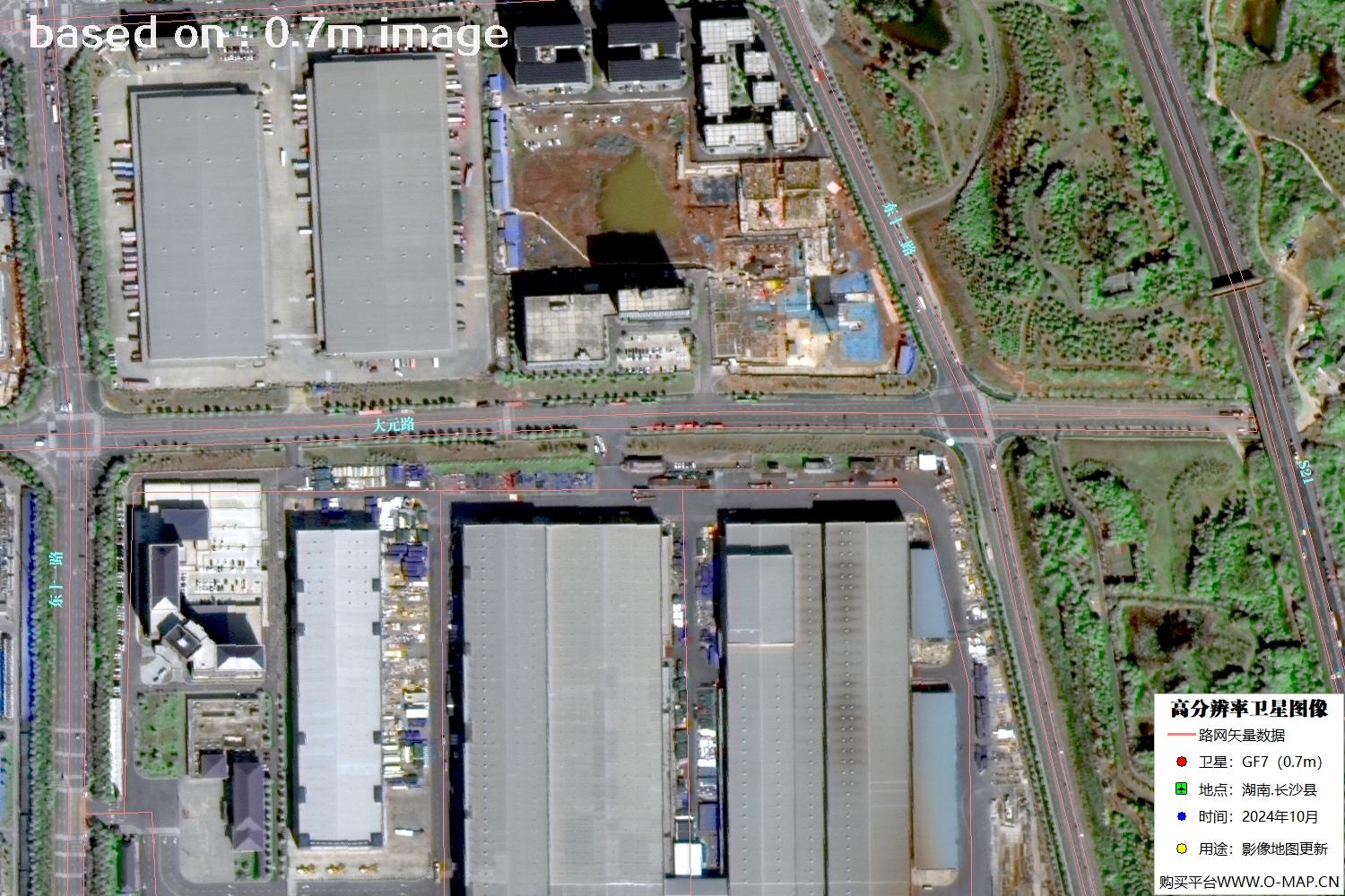 高分七号2024年10月份拍摄的湖南省长沙县卫星图像