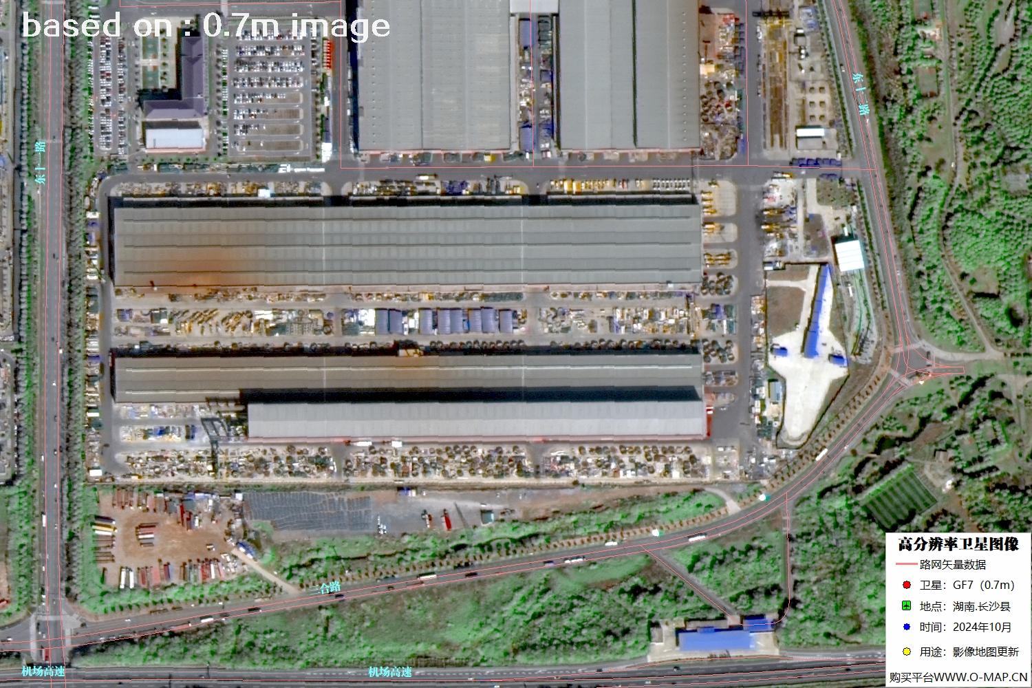 高分七号2024年10月份拍摄的湖南省长沙县卫星图像