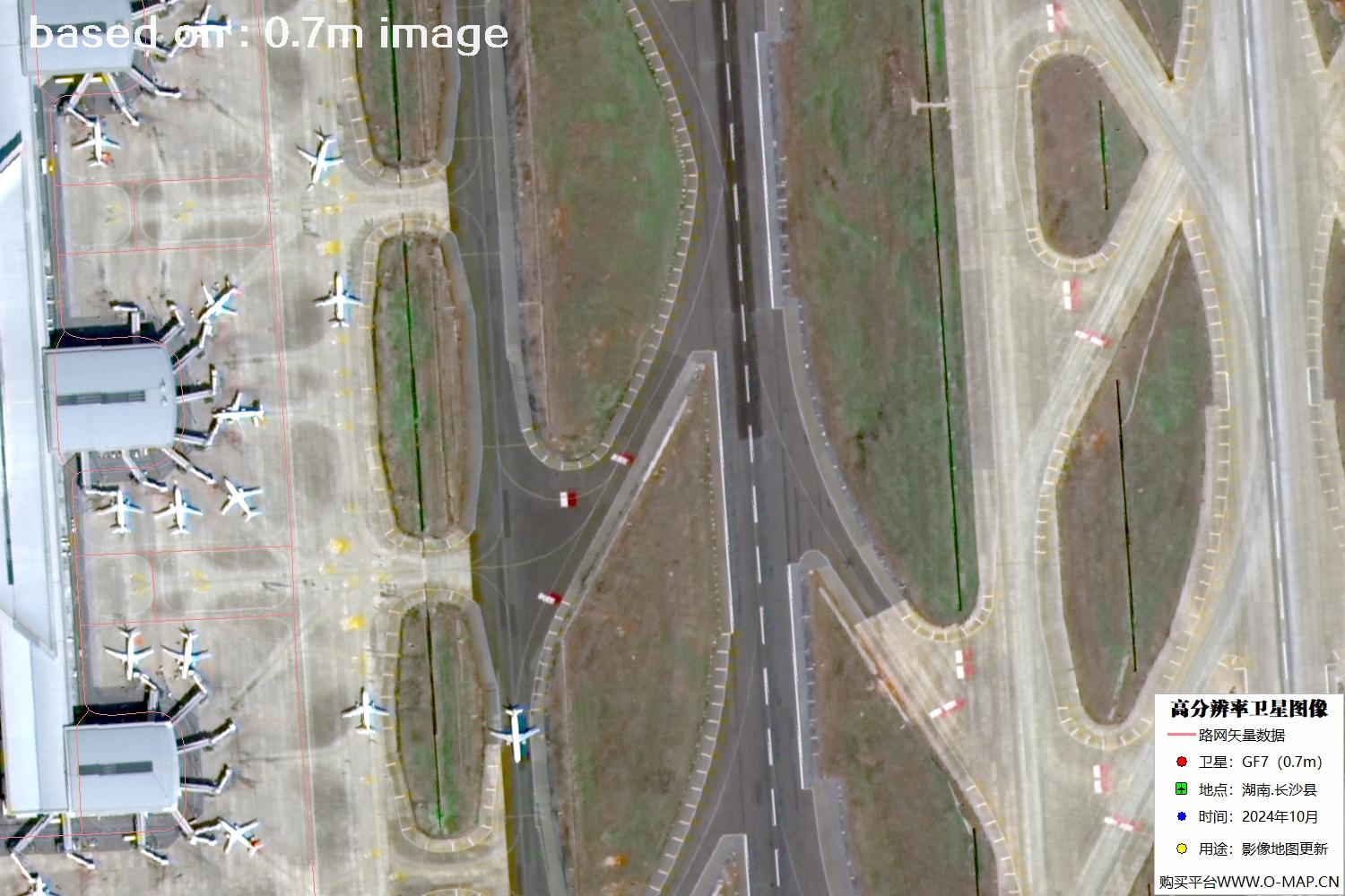高分七号2024年10月份拍摄的湖南省长沙县卫星图像