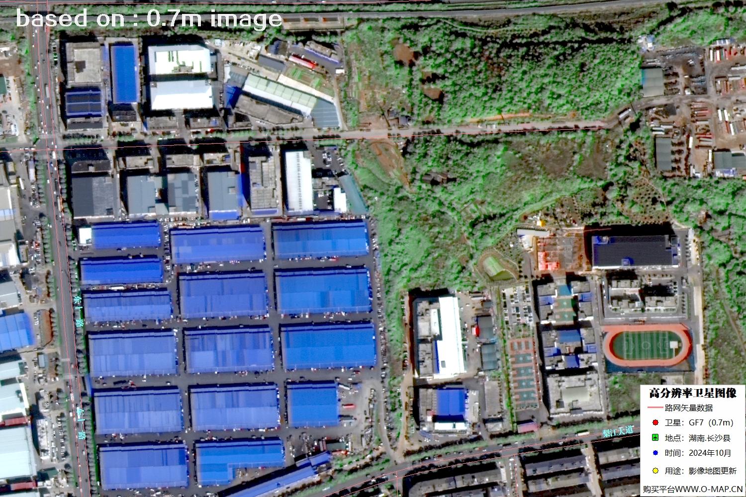 高分七号2024年10月份拍摄的湖南省长沙县卫星图像