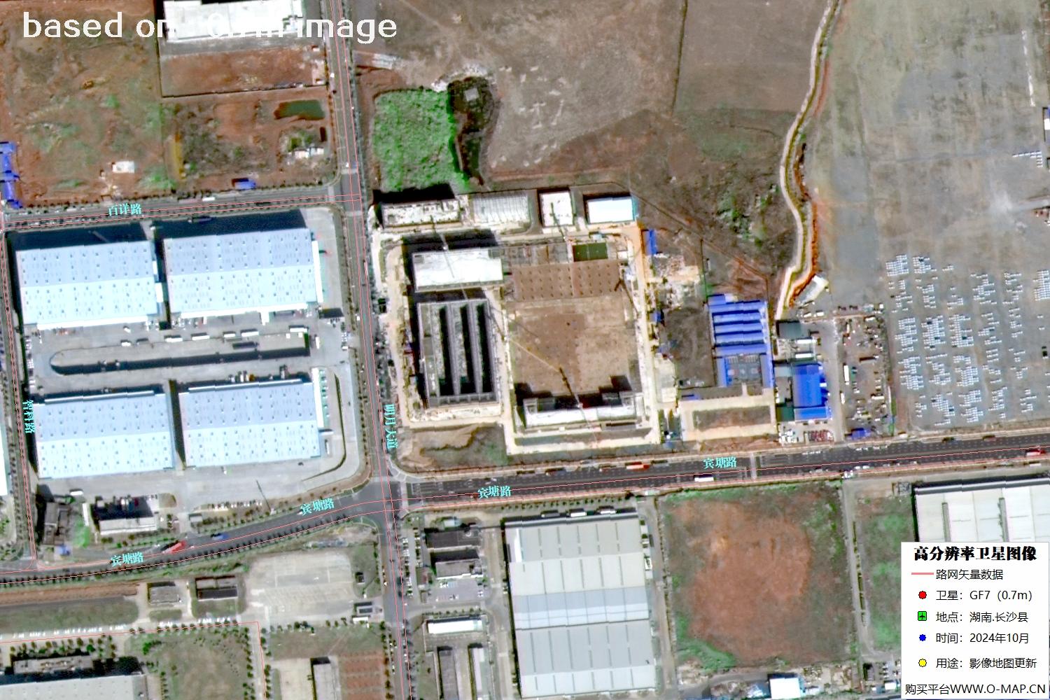 高分七号2024年10月份拍摄的湖南省长沙县卫星图像