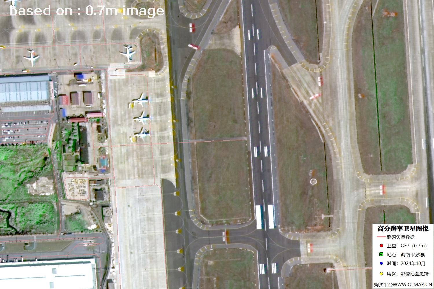 高分七号2024年10月份拍摄的湖南省长沙县卫星图像