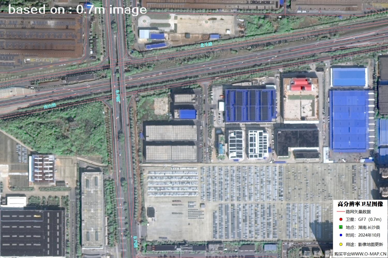 高分七号2024年10月份拍摄的湖南省长沙县卫星图像