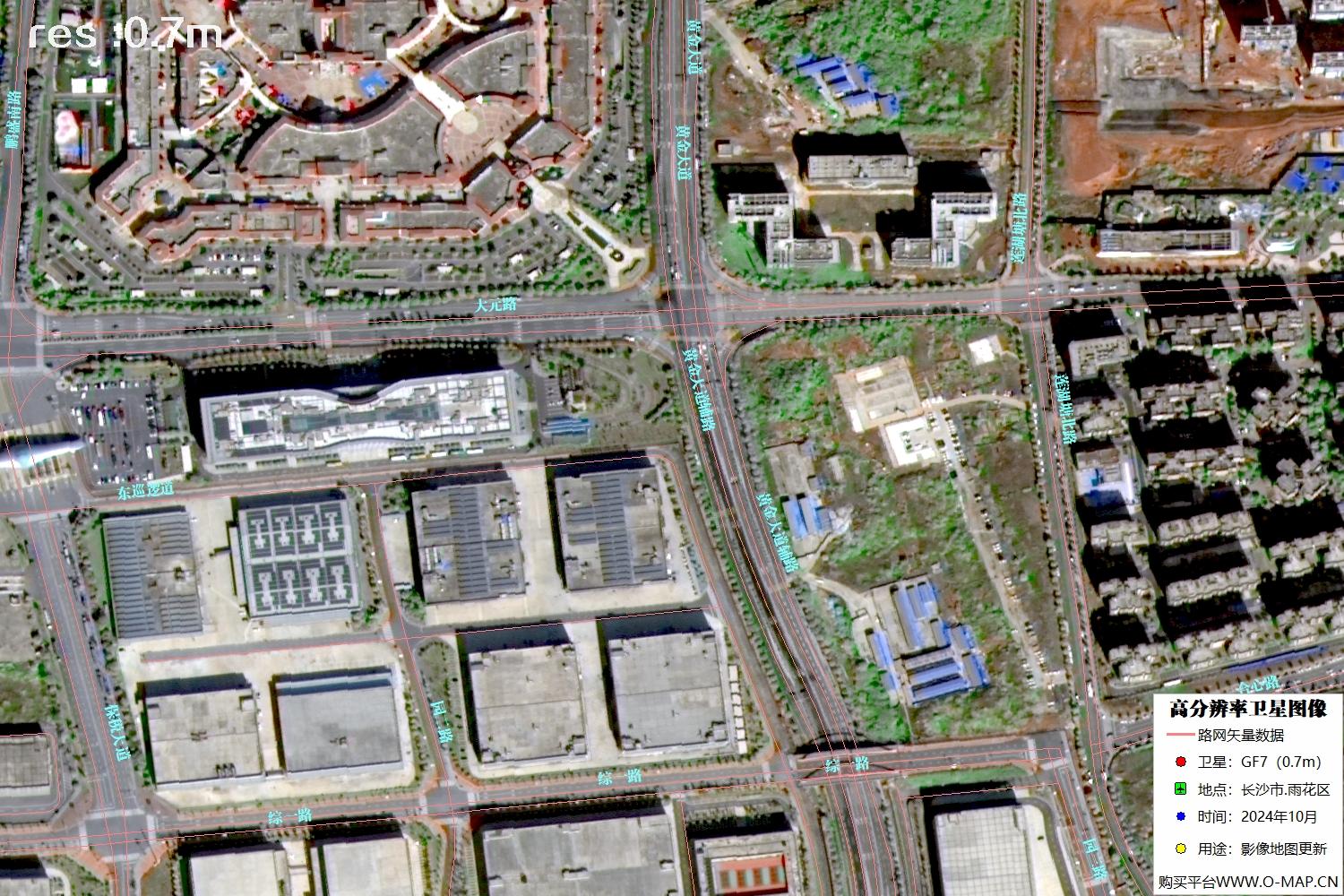 长沙市黄花国际机场2024年10月份高分七号卫星图像
