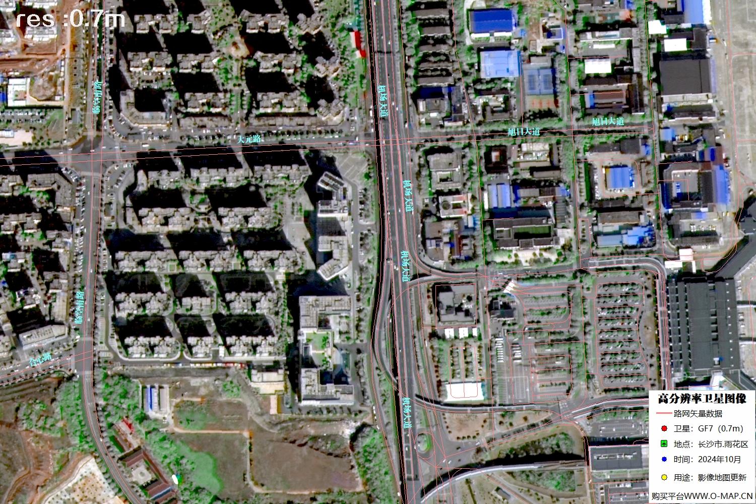 长沙市黄花国际机场2024年10月份高分七号卫星图像