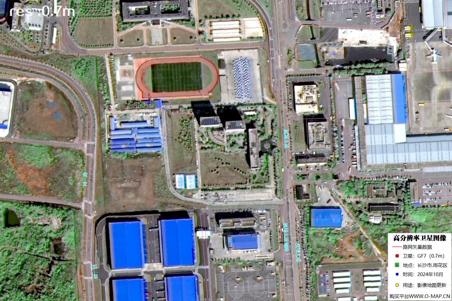 长沙市黄花国际机场2024年10月份高分七号卫星图像