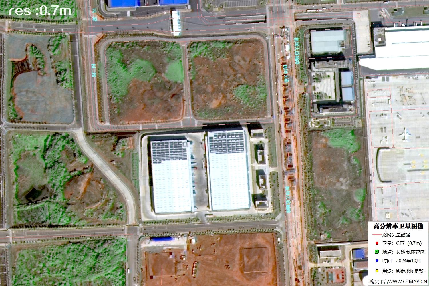 长沙市黄花国际机场2024年10月份高分七号卫星图像