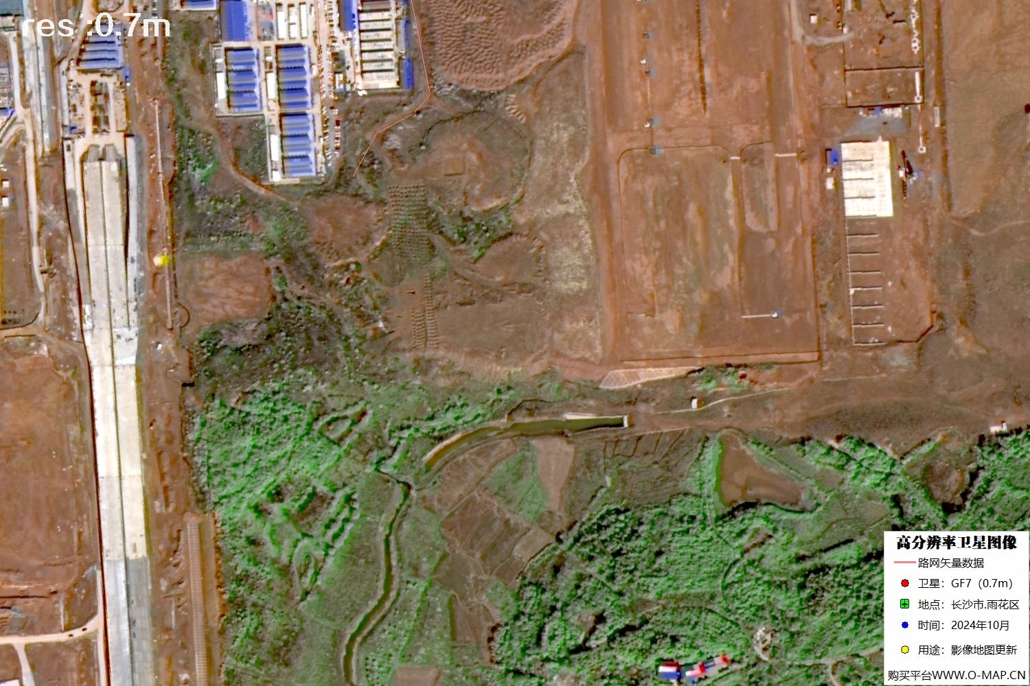 长沙市黄花国际机场2024年10月份高分七号卫星图像