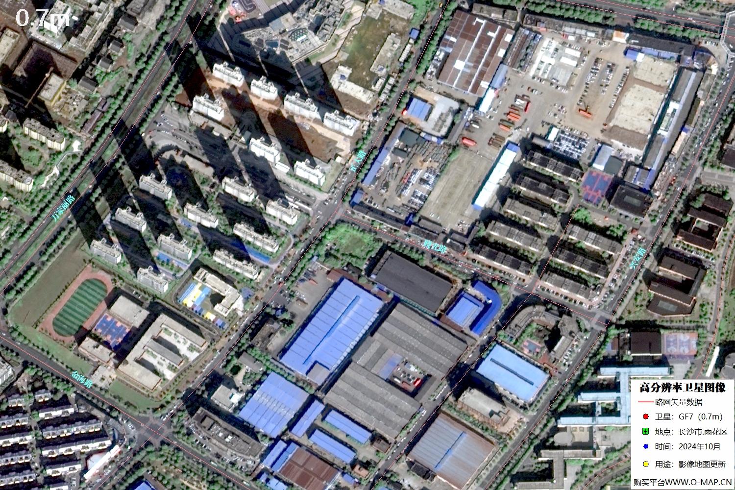 长沙市雨花区2024年高分七号卫星图像