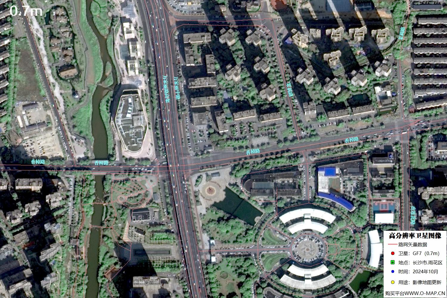 长沙市雨花区2024年高分七号卫星图像