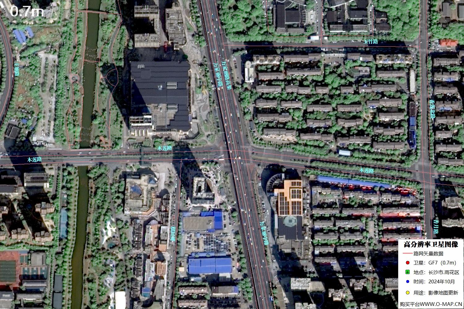 长沙市雨花区2024年高分七号卫星图像