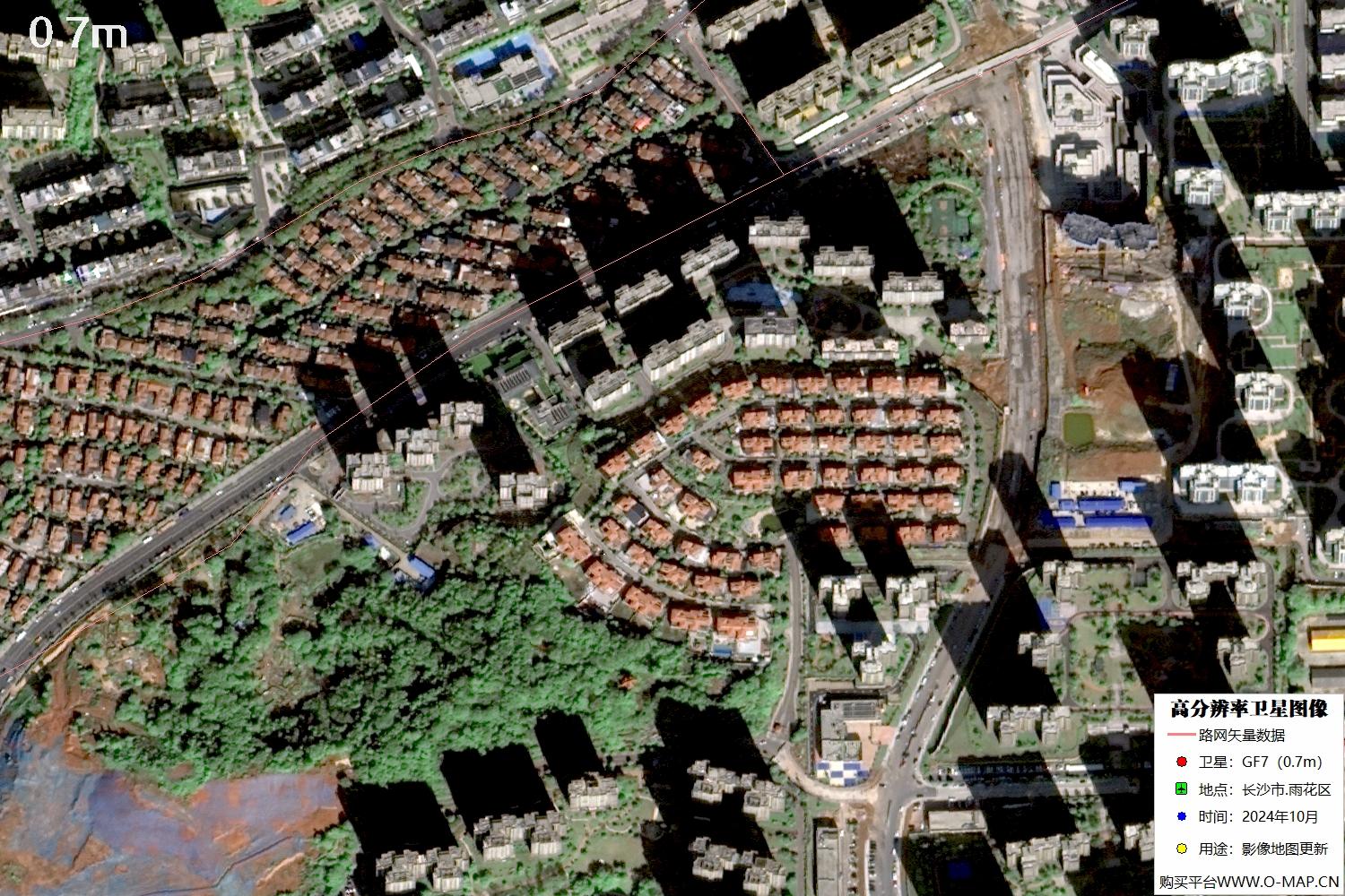 长沙市雨花区2024年高分七号卫星图像