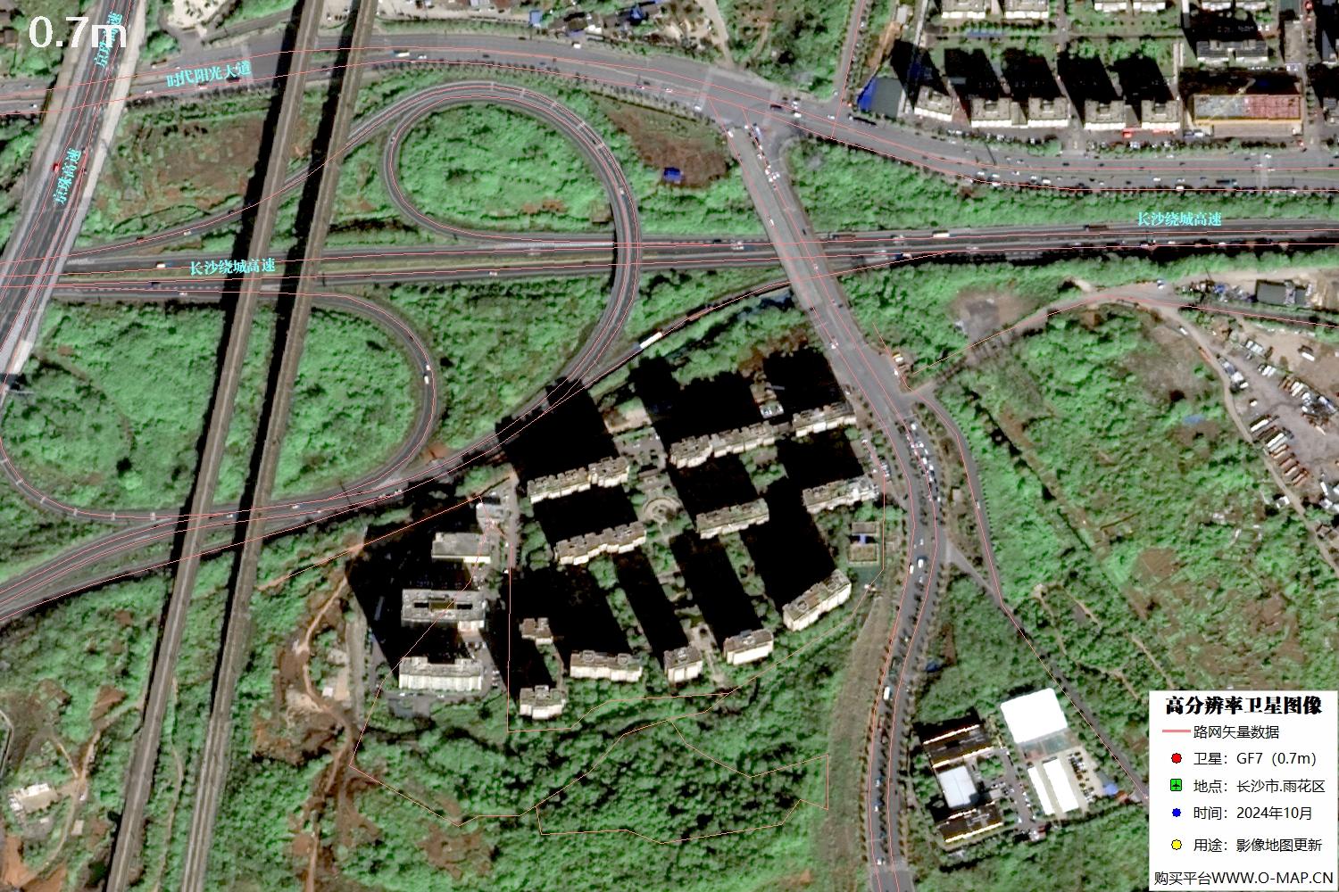 长沙市雨花区2024年高分七号卫星图像