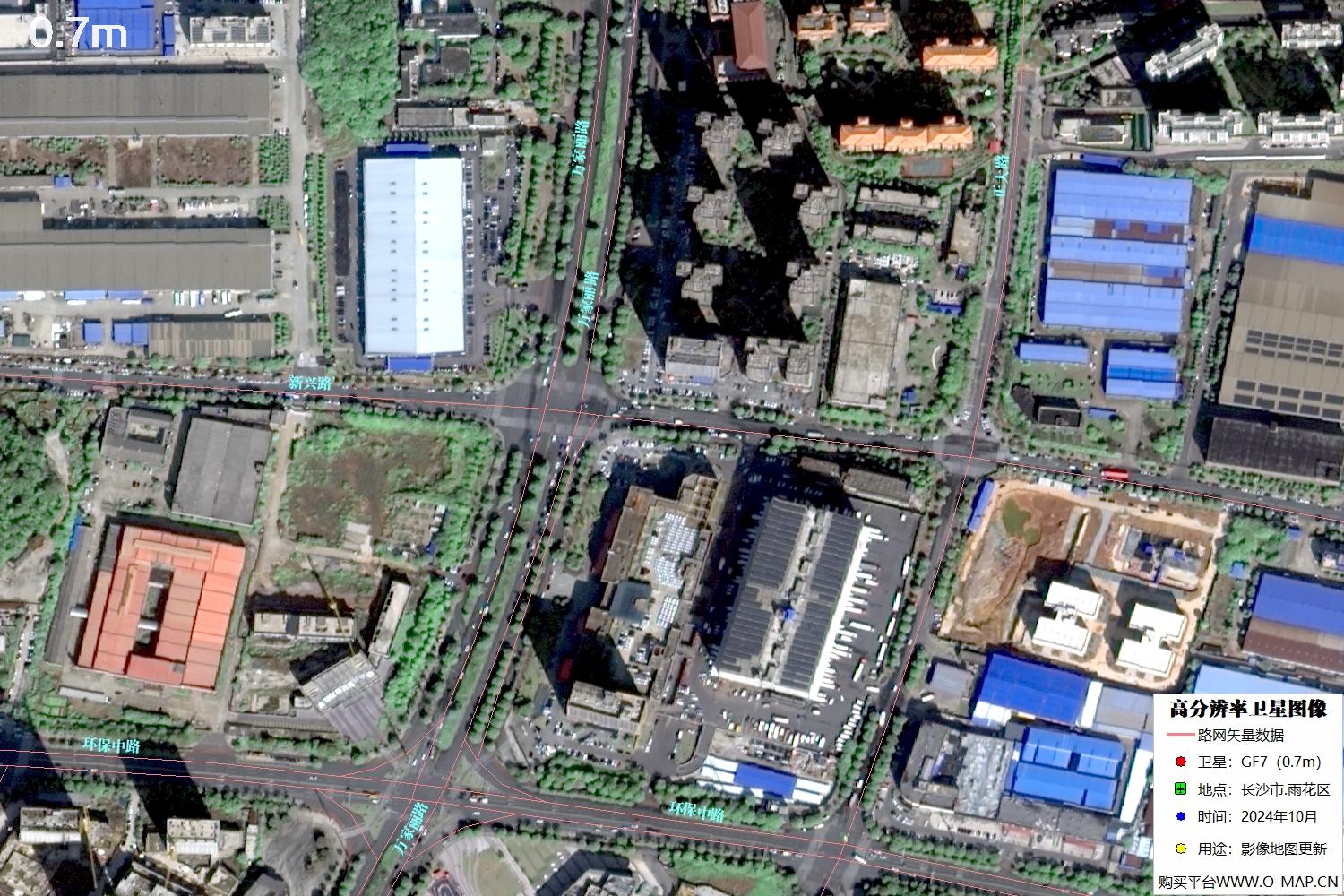 长沙市雨花区2024年高分七号卫星图像