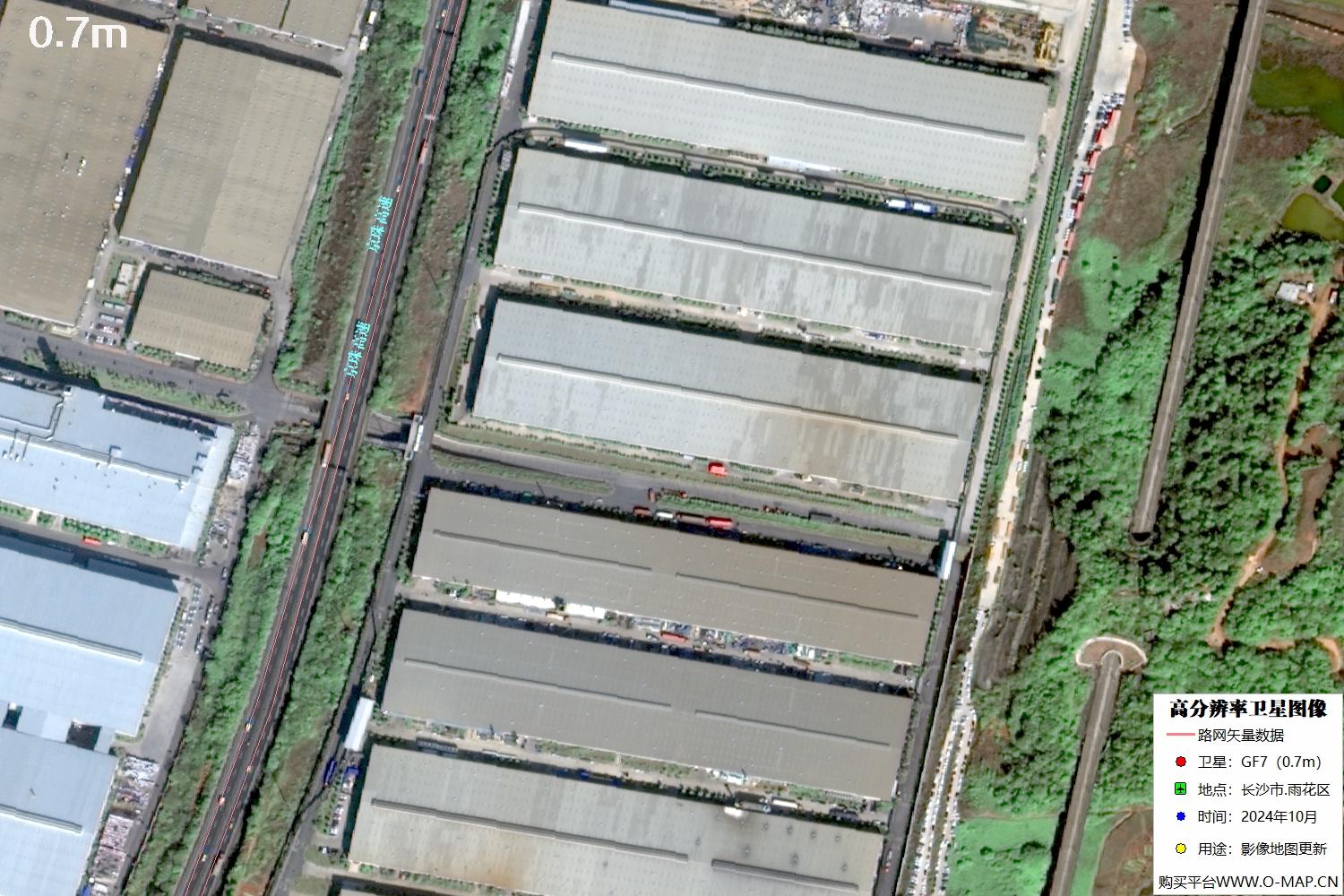 长沙市雨花区2024年高分七号卫星图像