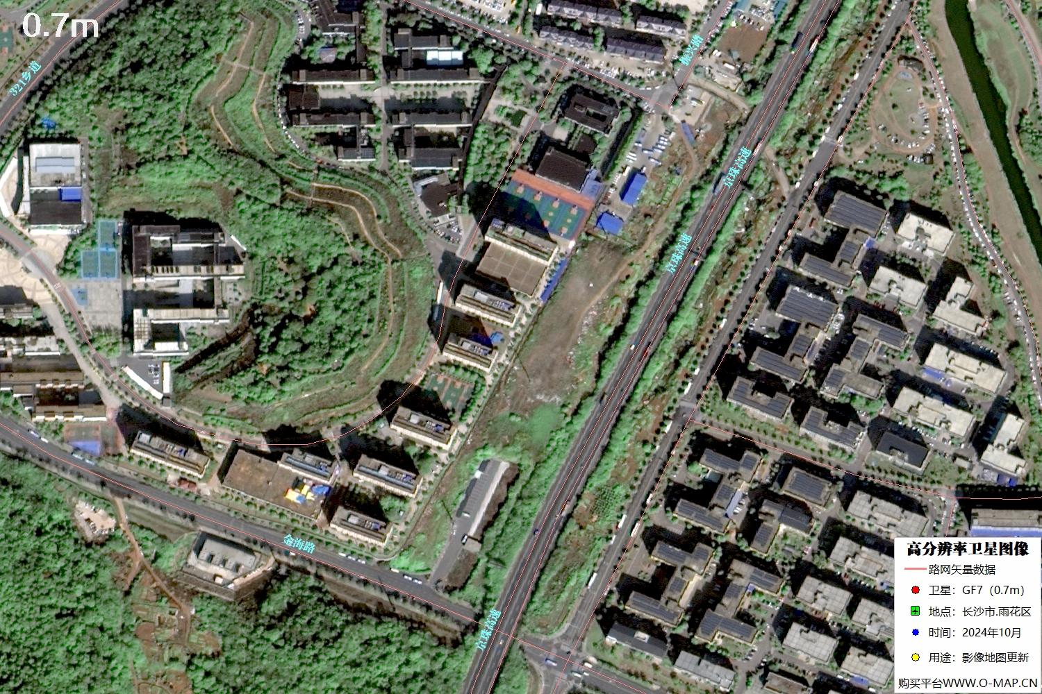 长沙市雨花区2024年高分七号卫星图像