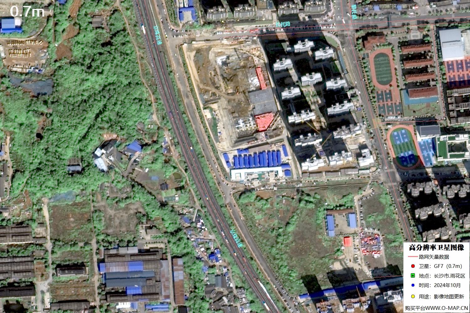 长沙市雨花区2024年高分七号卫星图像