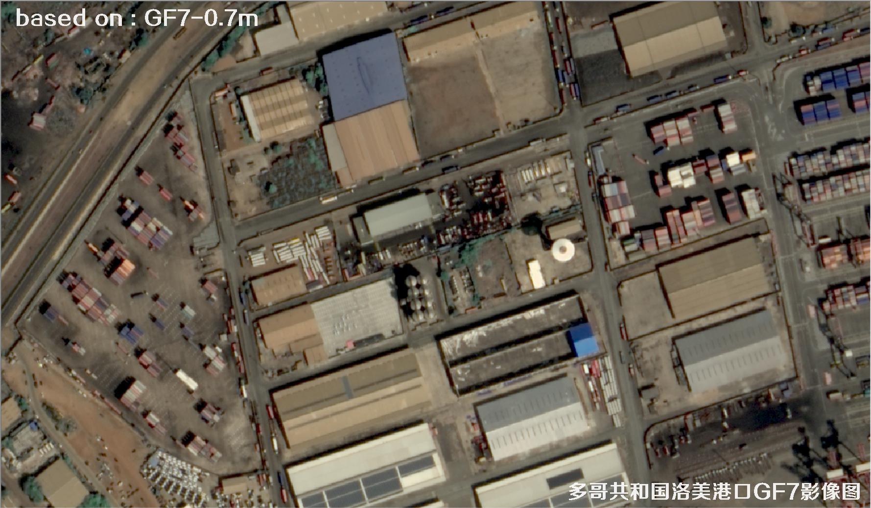 多哥共和国洛美港口0.7米分辨率GF7卫星影像图