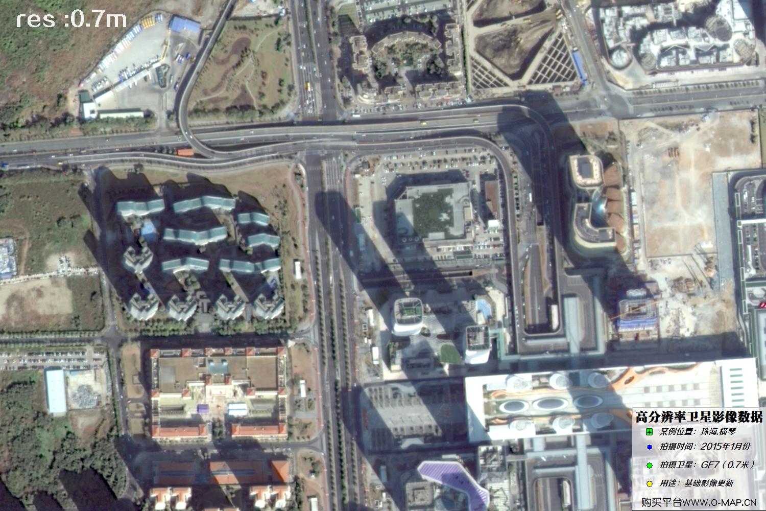 0.7米GF7卫星2025年拍摄的珠海横琴