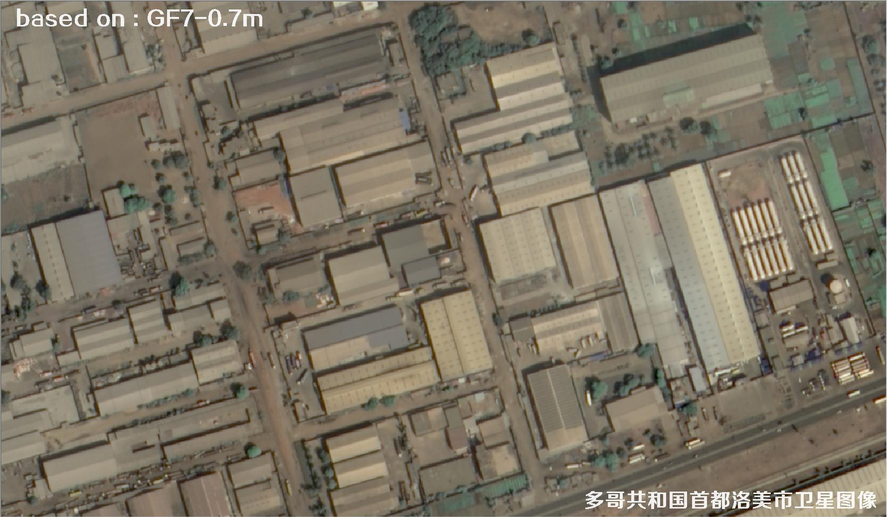 GF7高分七号卫星拍摄的多哈共和国洛美市卫星图像