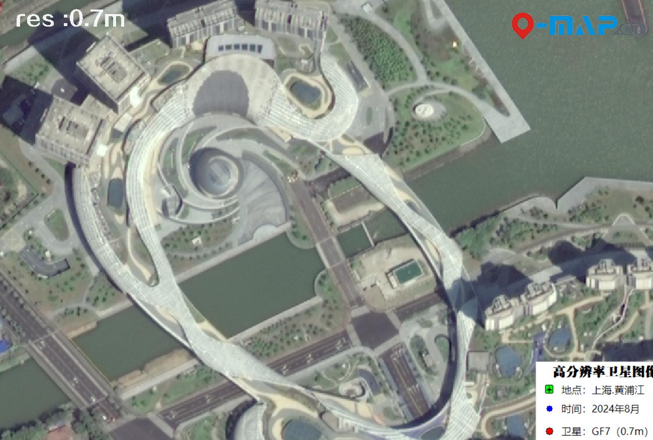 上海外滩2024年8月份0.7米分辨率GF7卫星图像