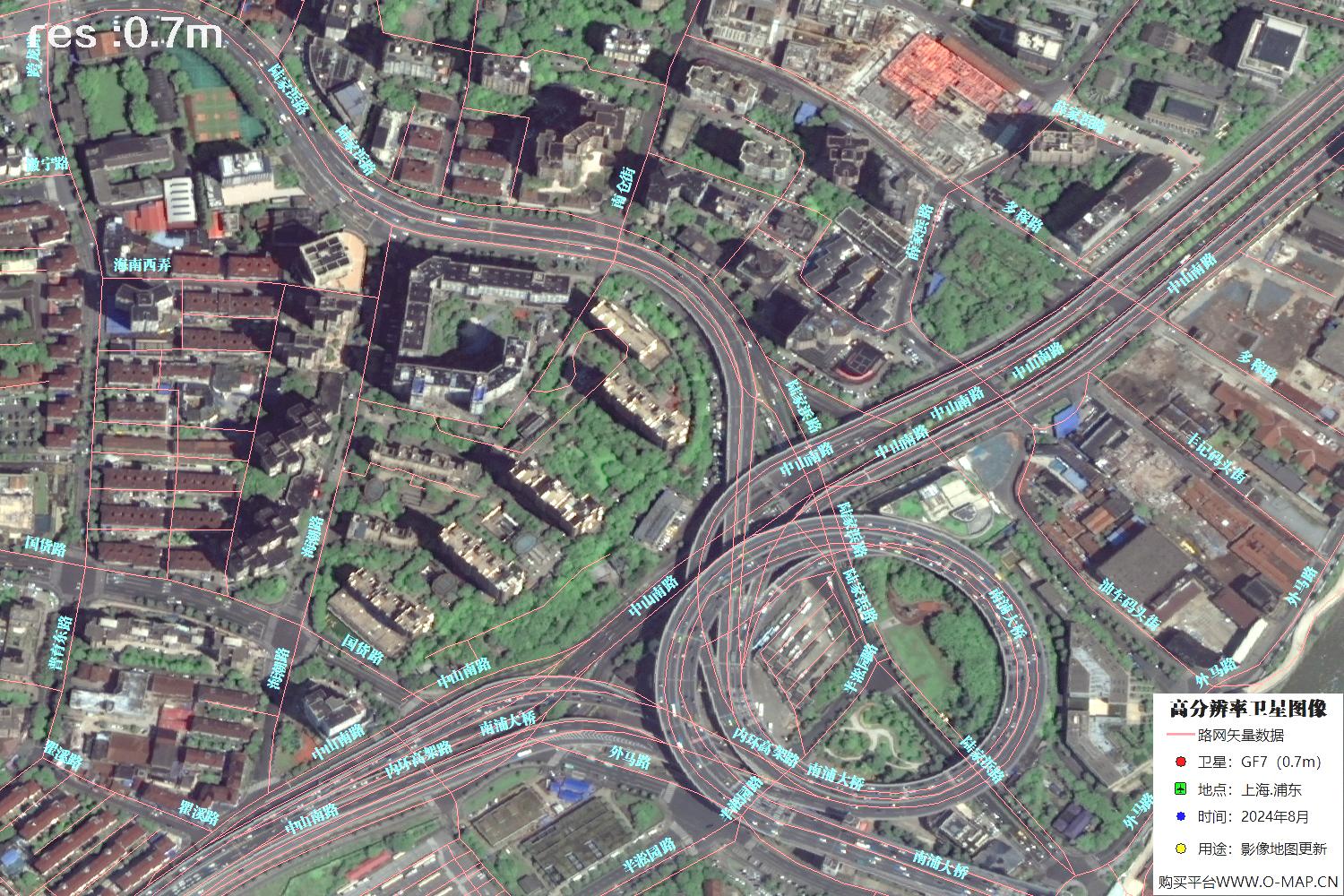 上海市浦东新区2024年0.7米分辨率卫星影像地图数据