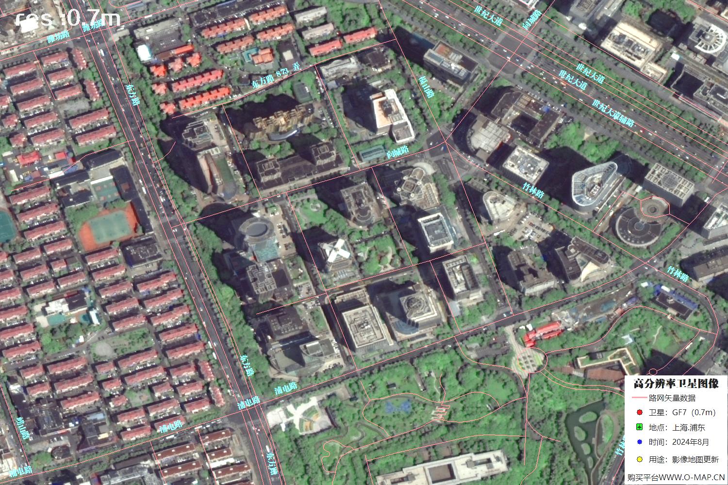 上海市浦东新区2024年0.7米分辨率卫星影像地图数据