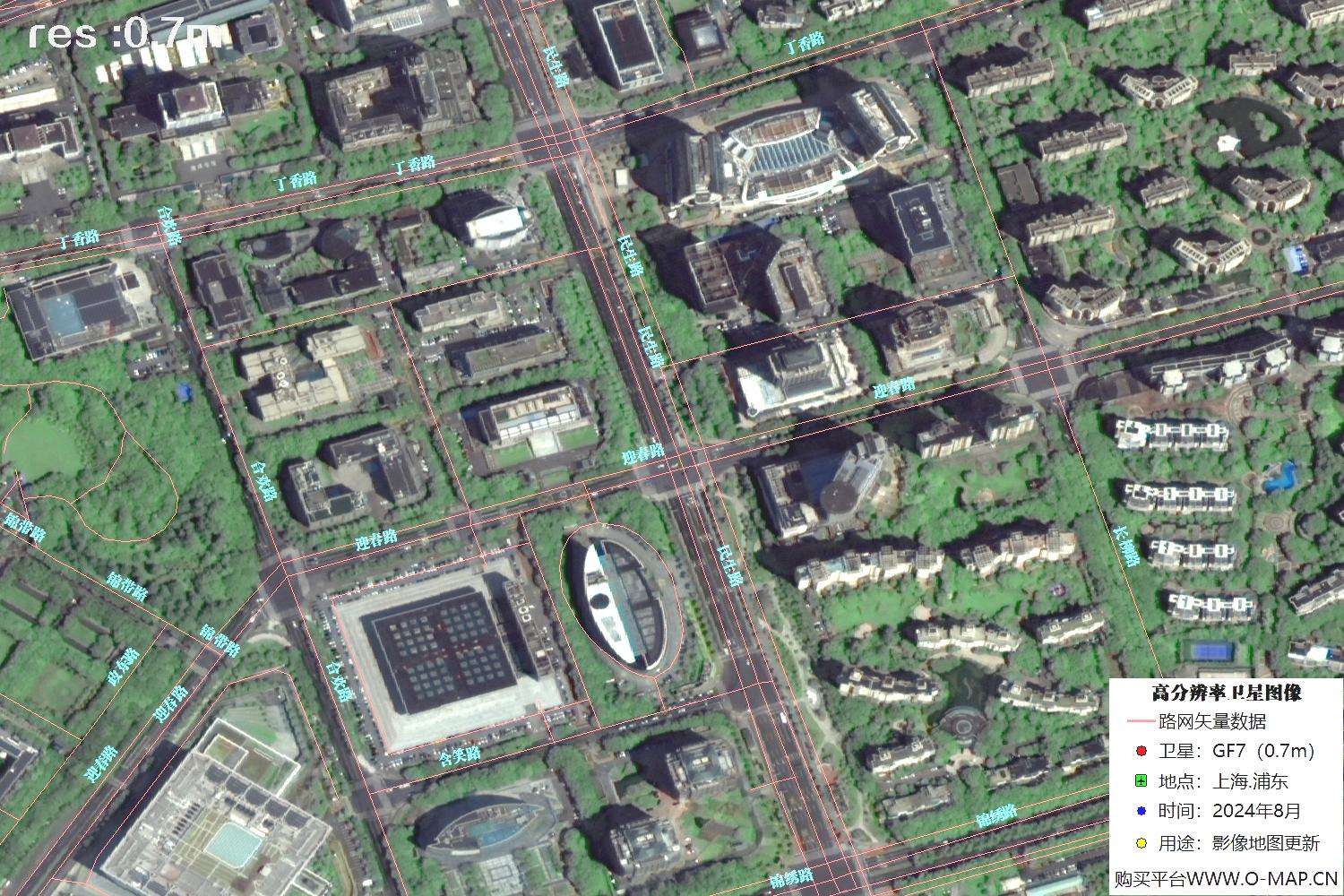 上海市浦东新区2024年0.7米分辨率卫星影像地图数据