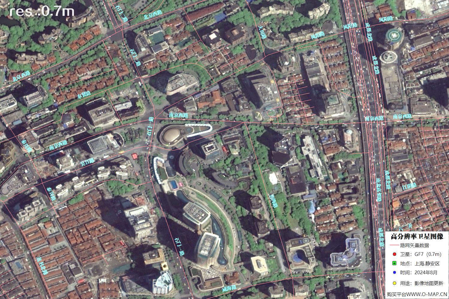上海市静安区2024年0.7米分辨率卫星影像地图数据