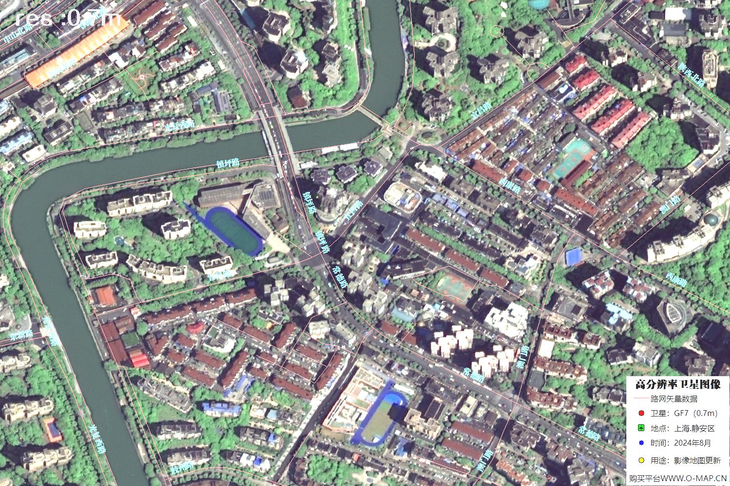 上海市静安区2024年0.7米分辨率卫星影像地图数据