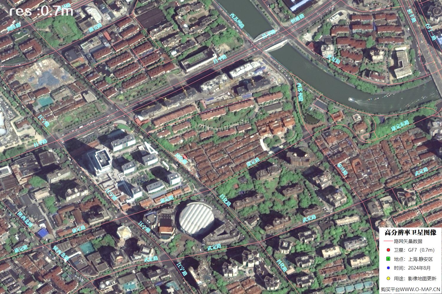 上海市静安区2024年0.7米分辨率卫星影像地图数据