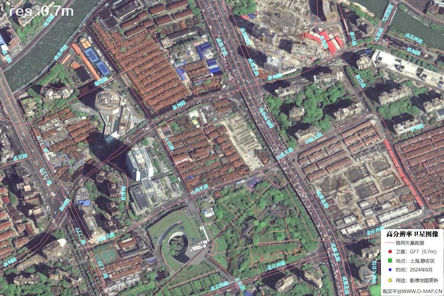 上海市静安区2024年0.7米分辨率卫星影像地图数据