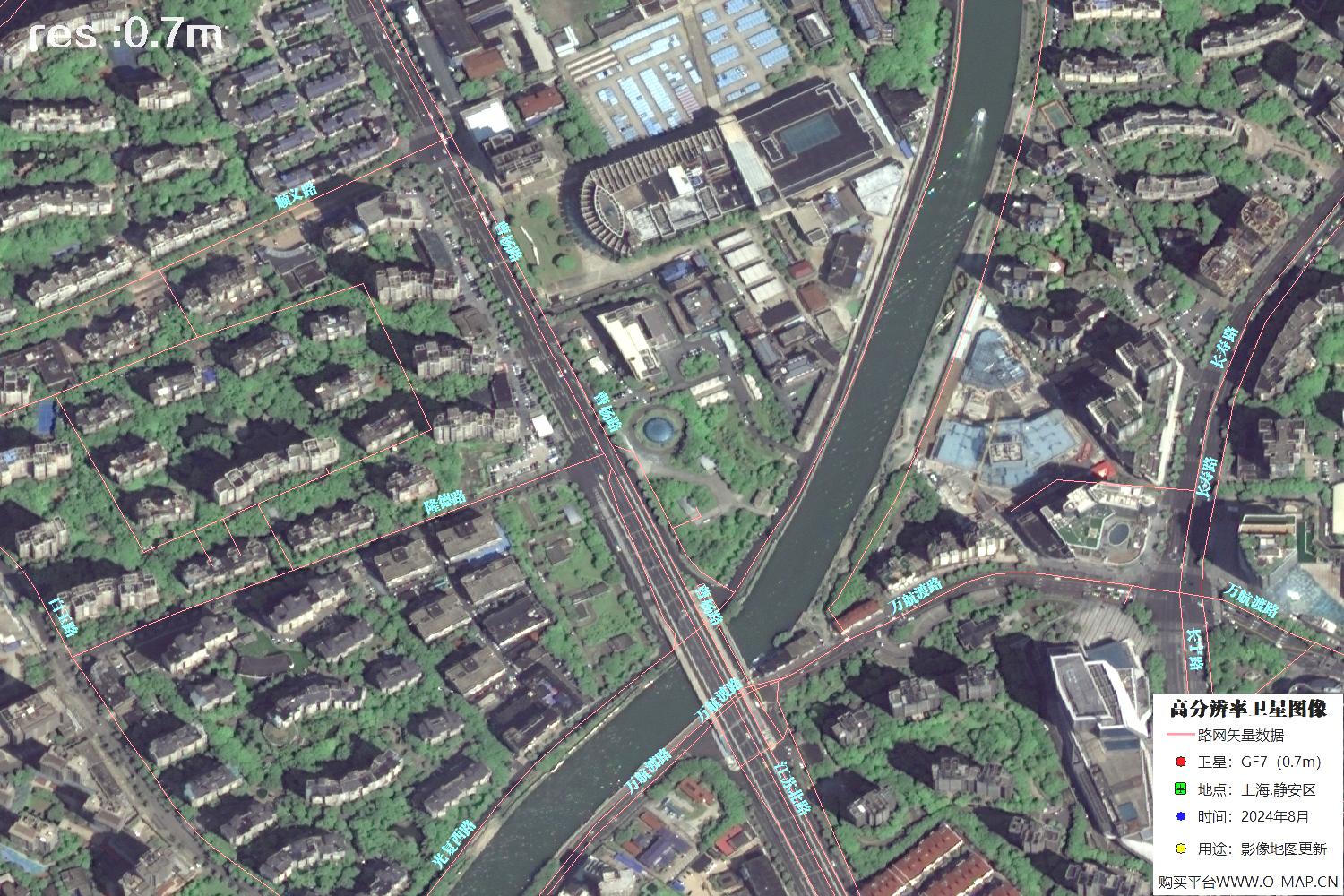 上海市静安区2024年0.7米分辨率卫星影像地图数据
