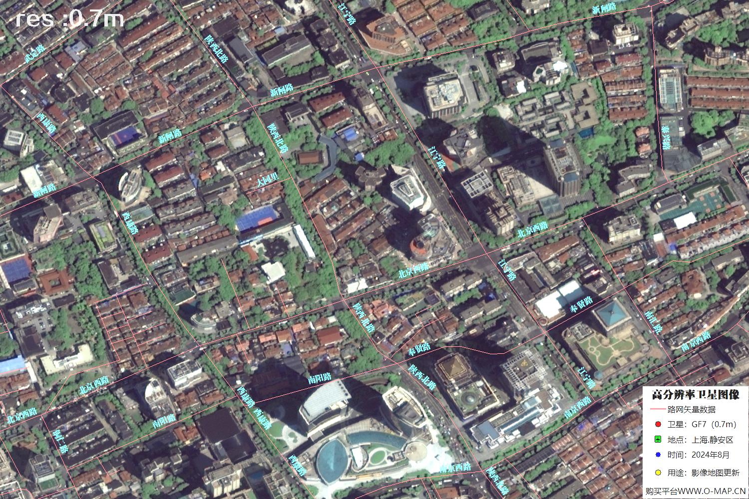 上海市静安区2024年0.7米分辨率卫星影像地图数据